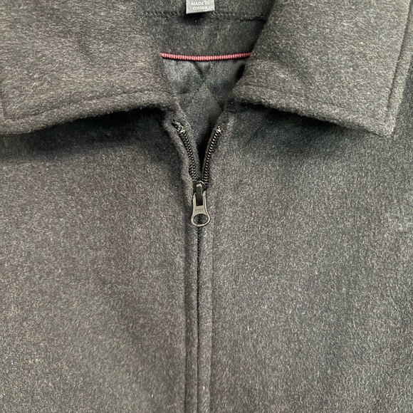 PERRY ELLIS Portfolio Wool JACKET Full Zip Coat Mens Size Large Charcoal Gray - Picture 3 of 6